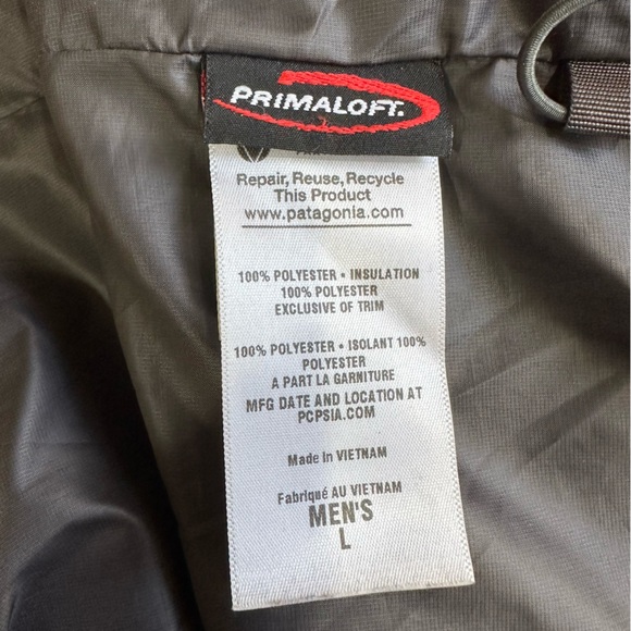 Patagonia Men's Nano Puffer Lightweight Primaloft Insulated Gray Jacket Large - Picture 5 of 10